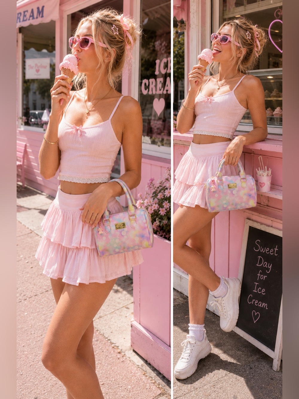 🎀 Betseyville by Betsey Johnson Pastel Photo Dot Mini Satchel